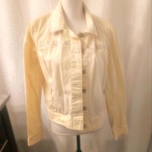 Peck and peck weekend Women lemon colored  Button Up Jacket Size  14